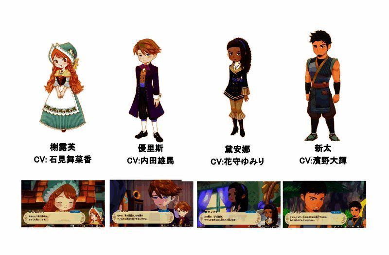 《牧场物语 来吧！风之繁华市集》伴侣候选角色图