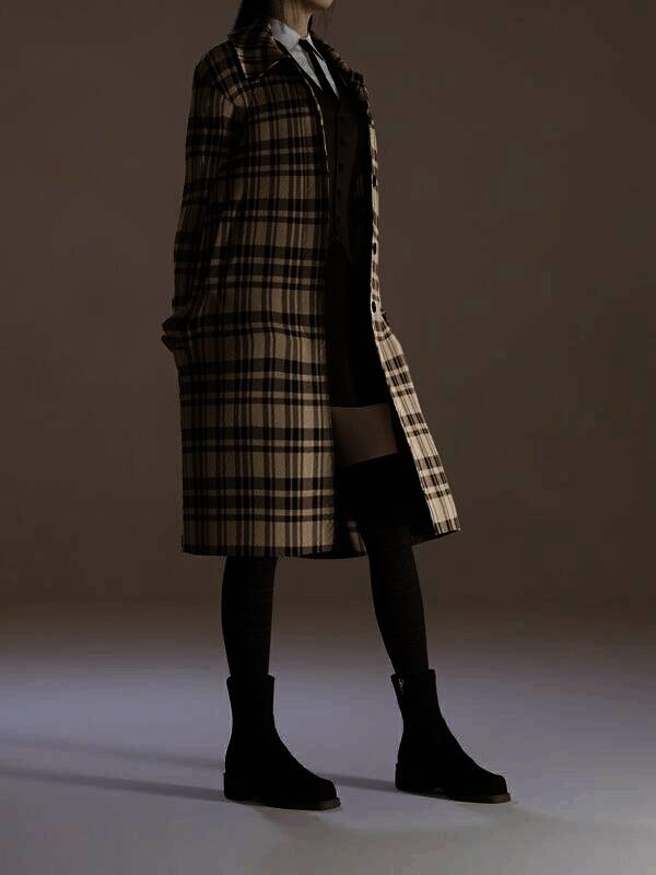 《inZOI》卡其色格子风衣服装使用教程图2