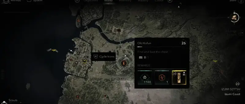 古老的古坟位置示意图