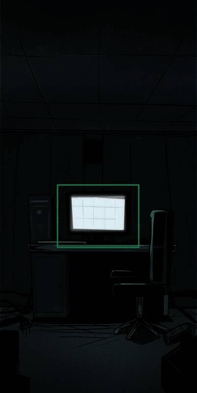 点击电脑查看监控并与倚梅小姐对话的界面图片