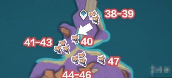 安饶之野旁岛屿云岩裂叶收集位置图