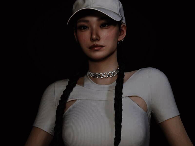 《inZOI》双马尾辫美女捏脸侧面图1