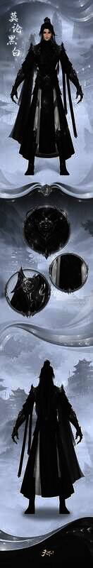 莫论黑白男款时装展示图