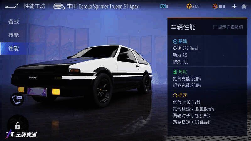 《王牌竞速》AE86技能展示图