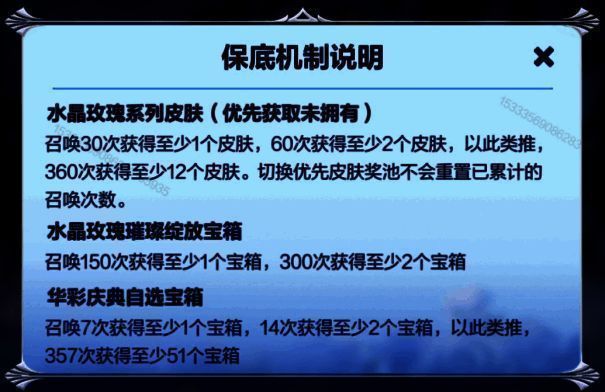 活动召唤次数保底奖励说明图