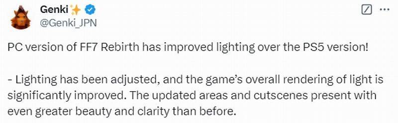 《最终幻想7:重生》PC版与PS5版对比相关画面1