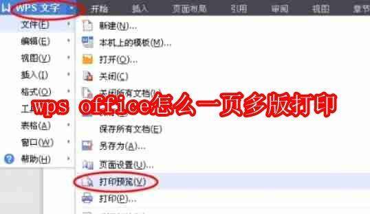 WPS Office一页多版打印相关展示图
