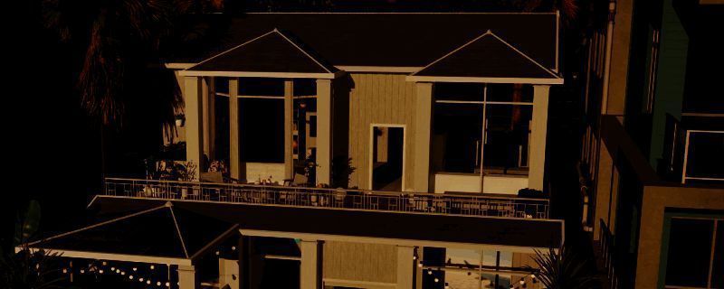 《inZOI》经典海滨别墅外观图