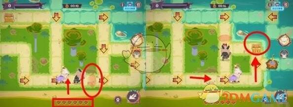 《原神》荣花竞捷之争龙龙寻宝第2关拿到宝箱绕圈后前往蓝色格子画面