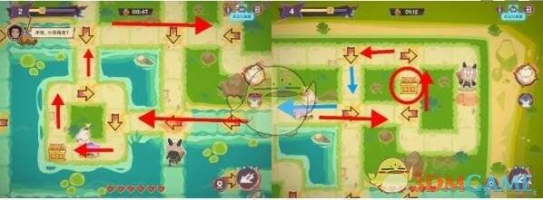 《原神》荣花竞捷之争龙龙寻宝第2关从蓝格到黄格拿宝箱路线画面