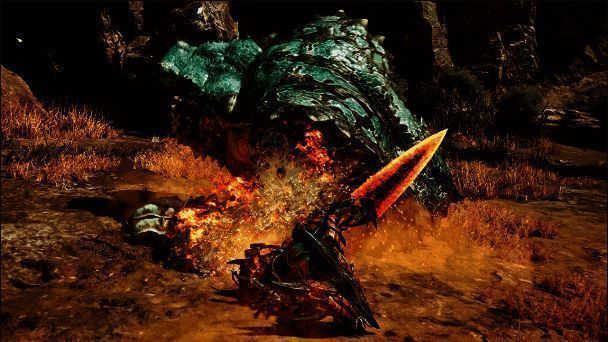 《怪物猎人：荒野》单手剑滑行斩示例图