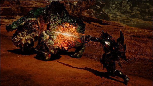 《怪物猎人：荒野》单手剑集中要害突刺示例图