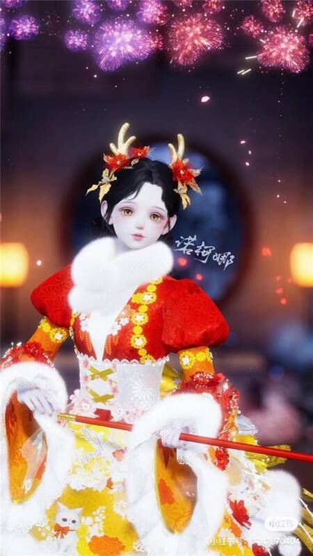 《以闪亮之名》驯鹿精灵套装变身小龙女造型画面