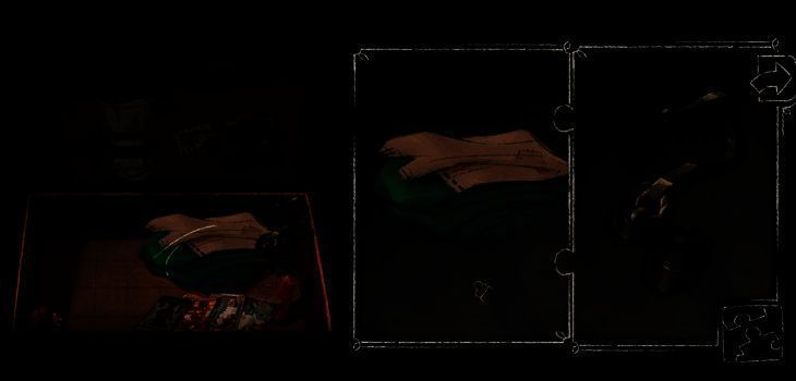 落日山丘512房屋门及拐杖画面