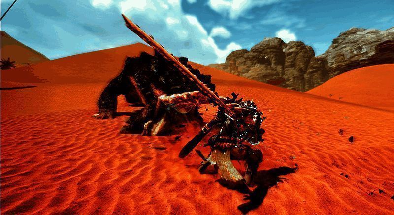 《怪物猎人：荒野》太刀看破斩画面