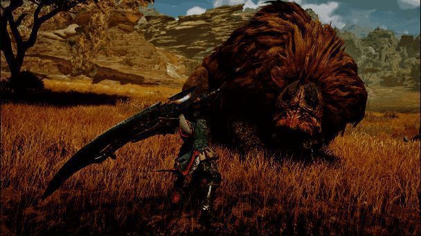 《怪物猎人：荒野》大剑直斩后蓄力示意图