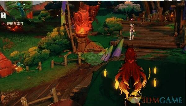 原神跟随瓦雷莎前进到达指定位置触发对话画面