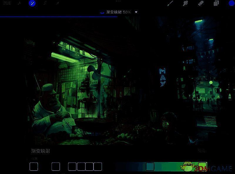 Procreate渐变映射效果对比图