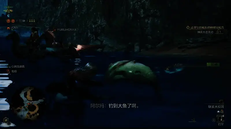 使用网子捕捞画面