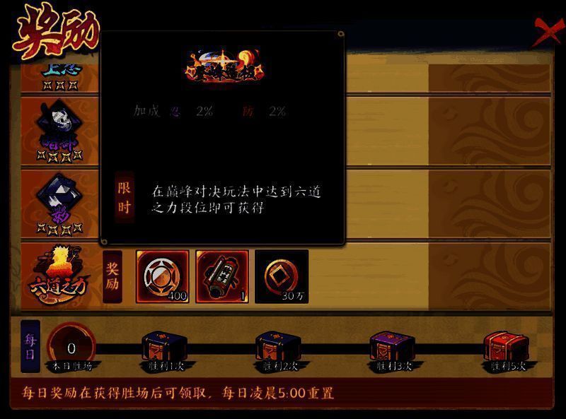 六道之力段位奖励图片