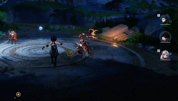 前方圆平台上的双生影骑