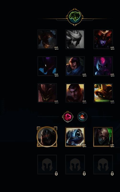 《英雄联盟手游》双人大作战-先锋体验模式英雄选择界面图