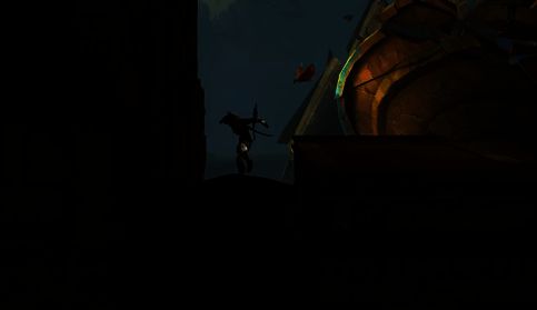 玩家往右边跳下的场景