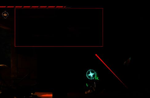 玩家往左边走并准备跳上头顶入口的场景