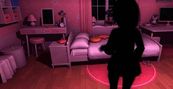 粉色房间梳妆台处拼图位置图