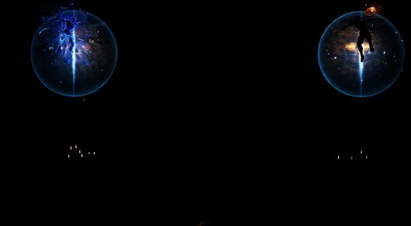 穿过圆圈点亮的示意图