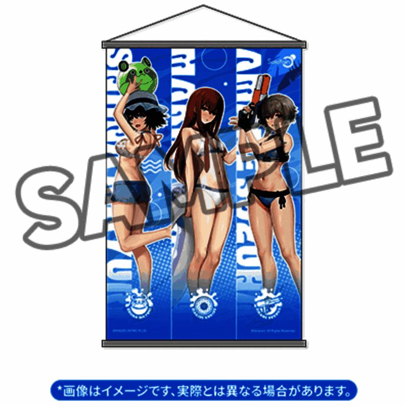 《命运石之门》三位女角色泳装手办侧面展示图