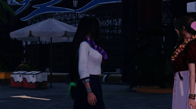 蒂法穿着新Mod服装的背面图