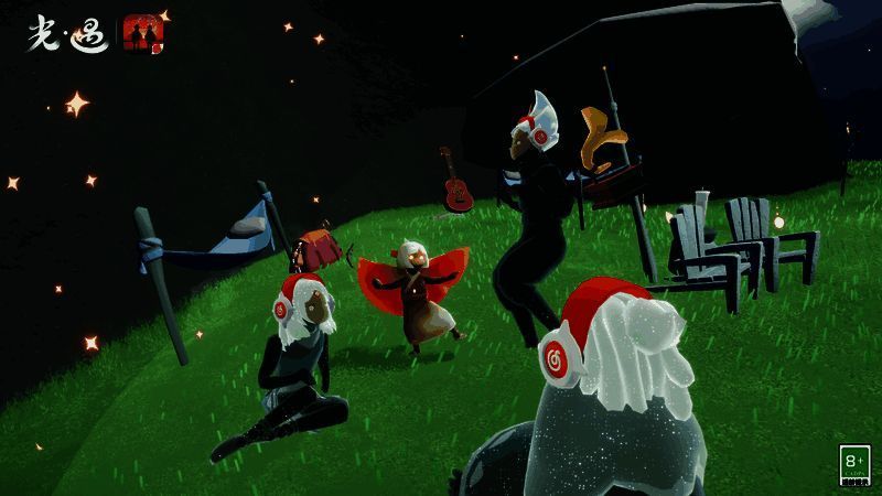 《光·遇》游戏内‘一起听’玩法场景画面