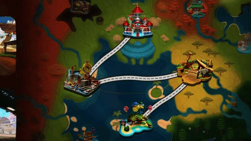 《马里奥赛车：世界》锦标赛模式赛道连通画面