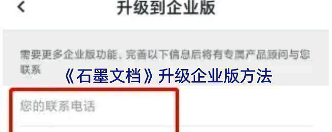 石墨文档升级企业版相关界面图1