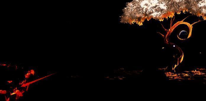 角色在瓦格瓦格树旁向左移动并准备跳下的图片