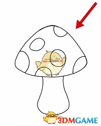 蘑菇线稿绘制示例图片