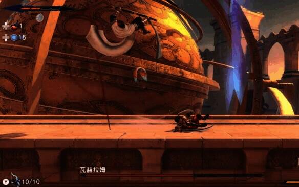 与瓦赫拉姆拼刀时他发动攻击画面