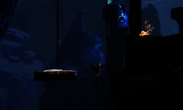 从断台处跳下的游戏画面