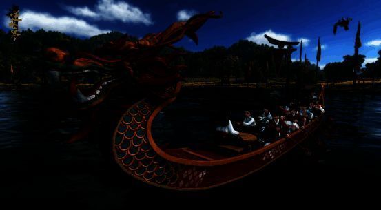 逆水寒端午赛博划龙舟活动画面