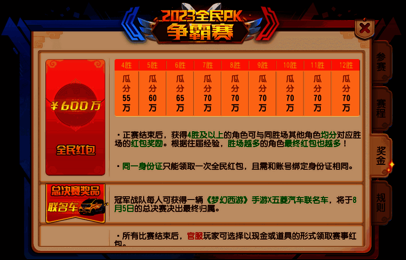 赛事丰厚现金奖励展示