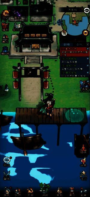 海岛竹林桥上的画面