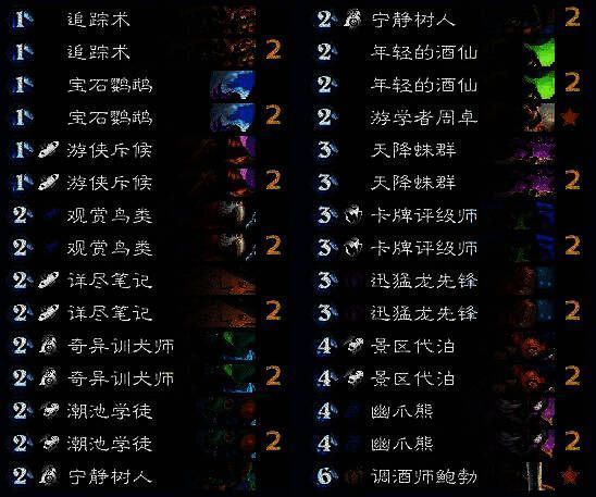 荒野之神任务猎卡组图片