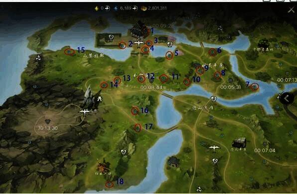 四虎村记忆之灵分布区域配图