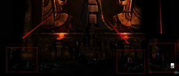 地面上四个符文法阵的画面