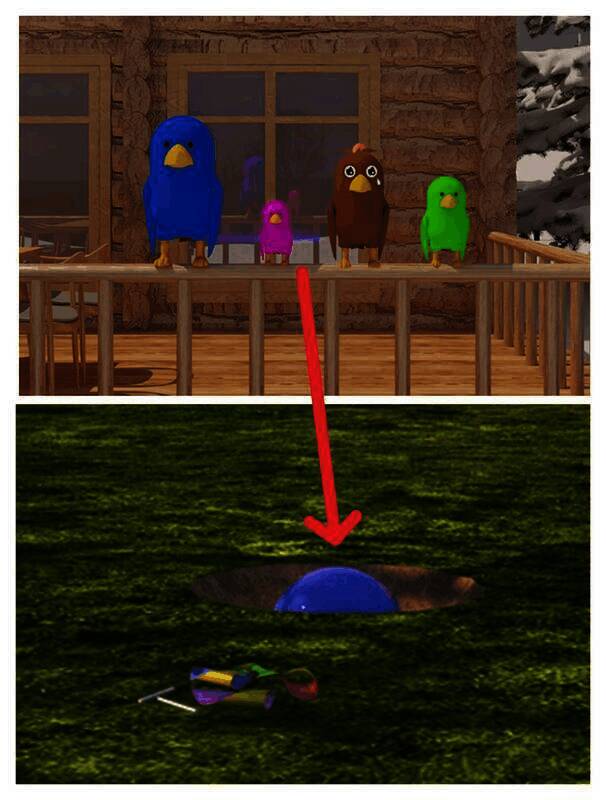 春天场景土堆及密码盒画面