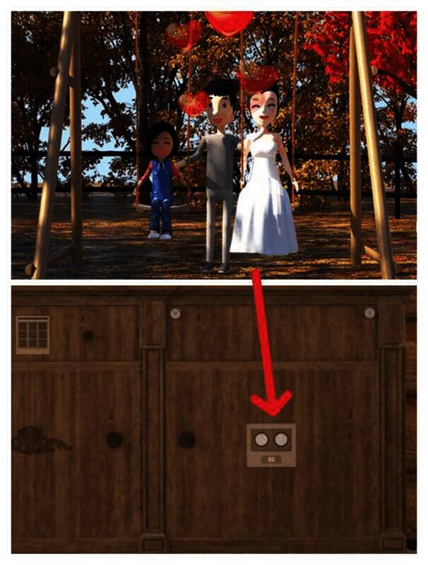 春天场景桌上密码箱及夏天场景房子内柜子画面