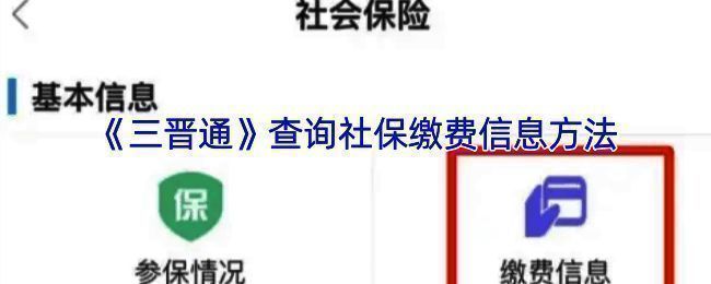 三晋通APP查询社保页面示例图1