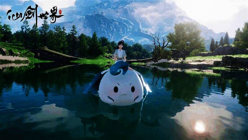 《仙剑世界》实机演示:乘坐漂漂族精灵渡河相关图片