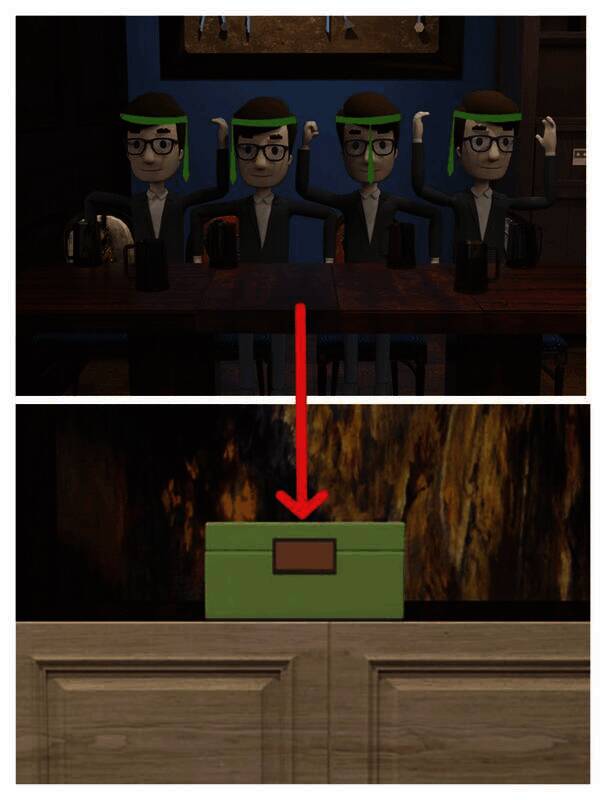 根据男人手臂动作打开绿色盒子得柠檬